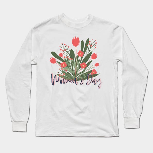 female empowerment women's day bunch of flowers Long Sleeve T-Shirt by Arch4Design